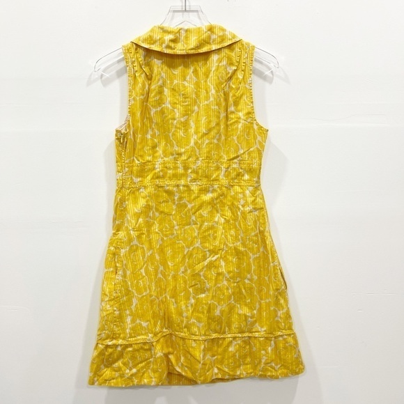 Marc By Marc Jacobs Yellow Floral Sleeveless Dress Cotton Collar Button Front 10 - Picture 2 of 8